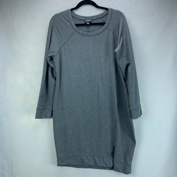 torrid Dresses & Skirts - Torrid Dress Womens 1 14/16 Gray Sweatshirt French Terry Stretch Asymmetrical